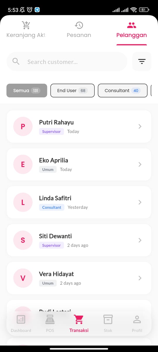 Halaman Customer